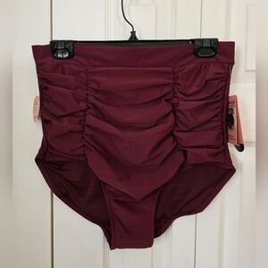 Shapermint High-Waisted Control Burgundy Bikini Bottom 2XL